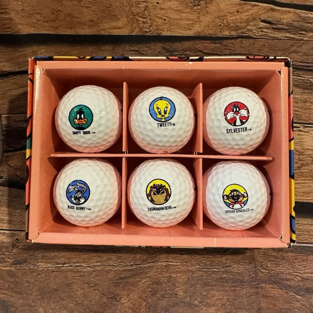 Vtg Precept Looney Tunes Golf Balls Box of 6 Bridgestone Bugs Bunny Taz Tweety